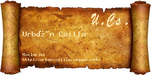 Urbán Csilla névjegykártya